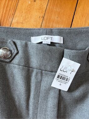 LOFT Light Gray Pants with Button Detail
